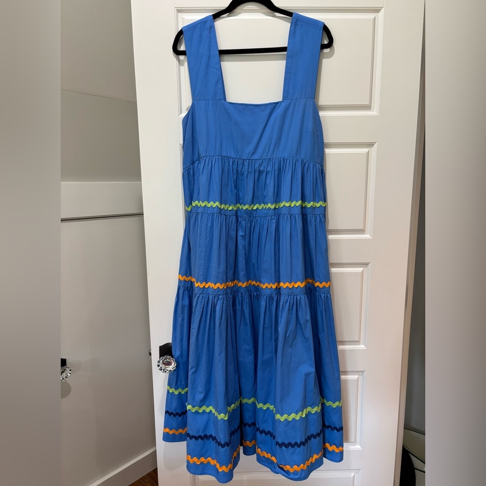 *Like New* Anthropologie The Helena Square-Neck Smocked Tiered Midi Dress